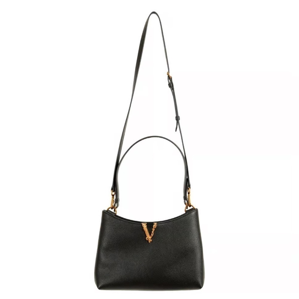 Versace Virtus Black Leather
Hobo Shoulder Crossbody Handbag - NWOT - Picture 3 of 16